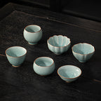 Ice Crackle Ru Kiln Teacup – Handmade Chinese Ceramic Gongfu Tea Cup | Ge Kiln Crackle Glaze Tasting Cup