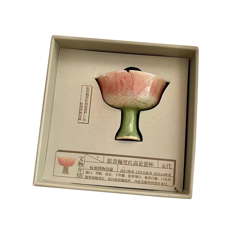 Yingqing and Underglaze Red Stem Cup Fridge Magnet-2