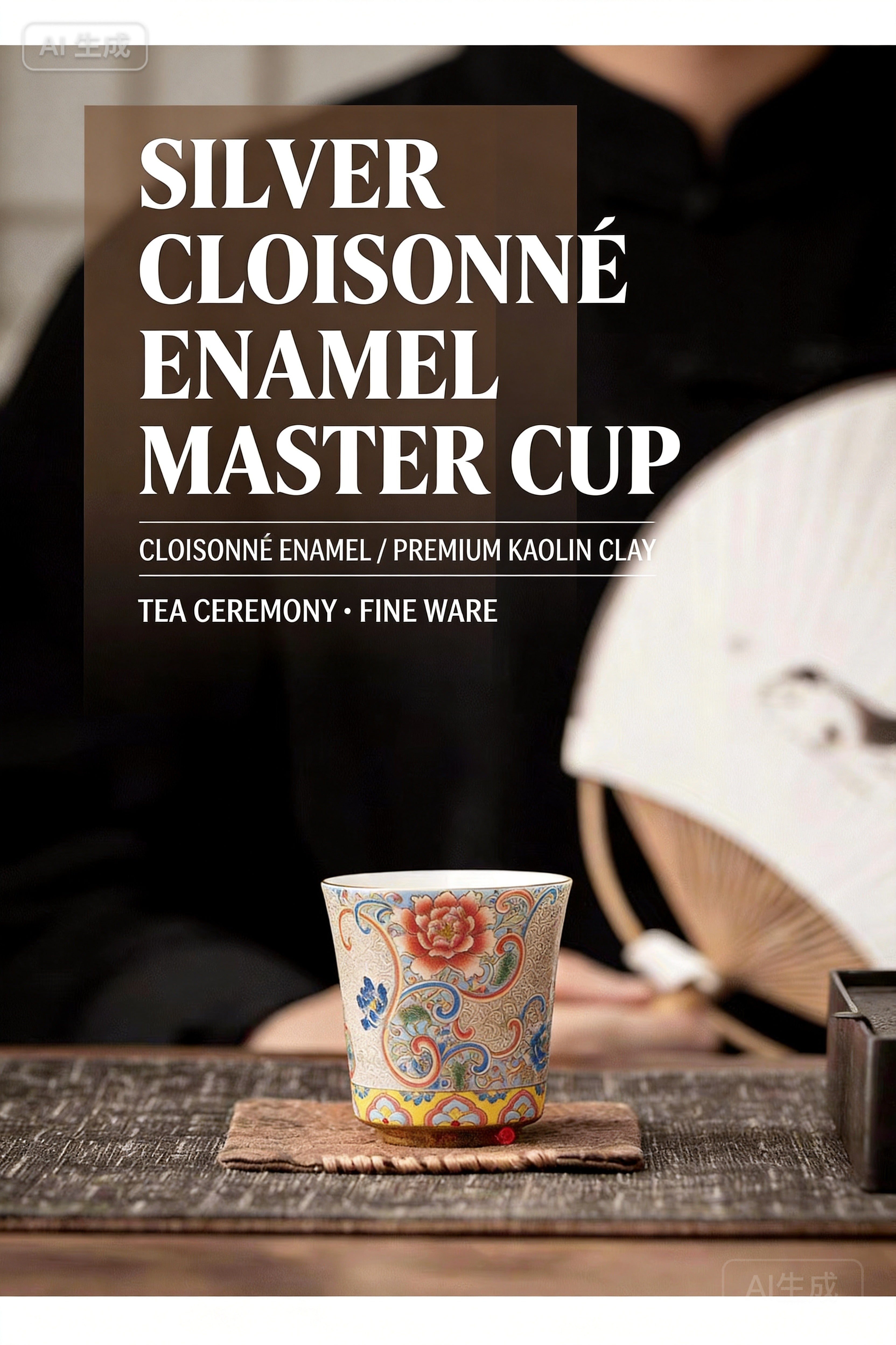 Exquisite Chinese Filigree Enamel Porcelain Cup