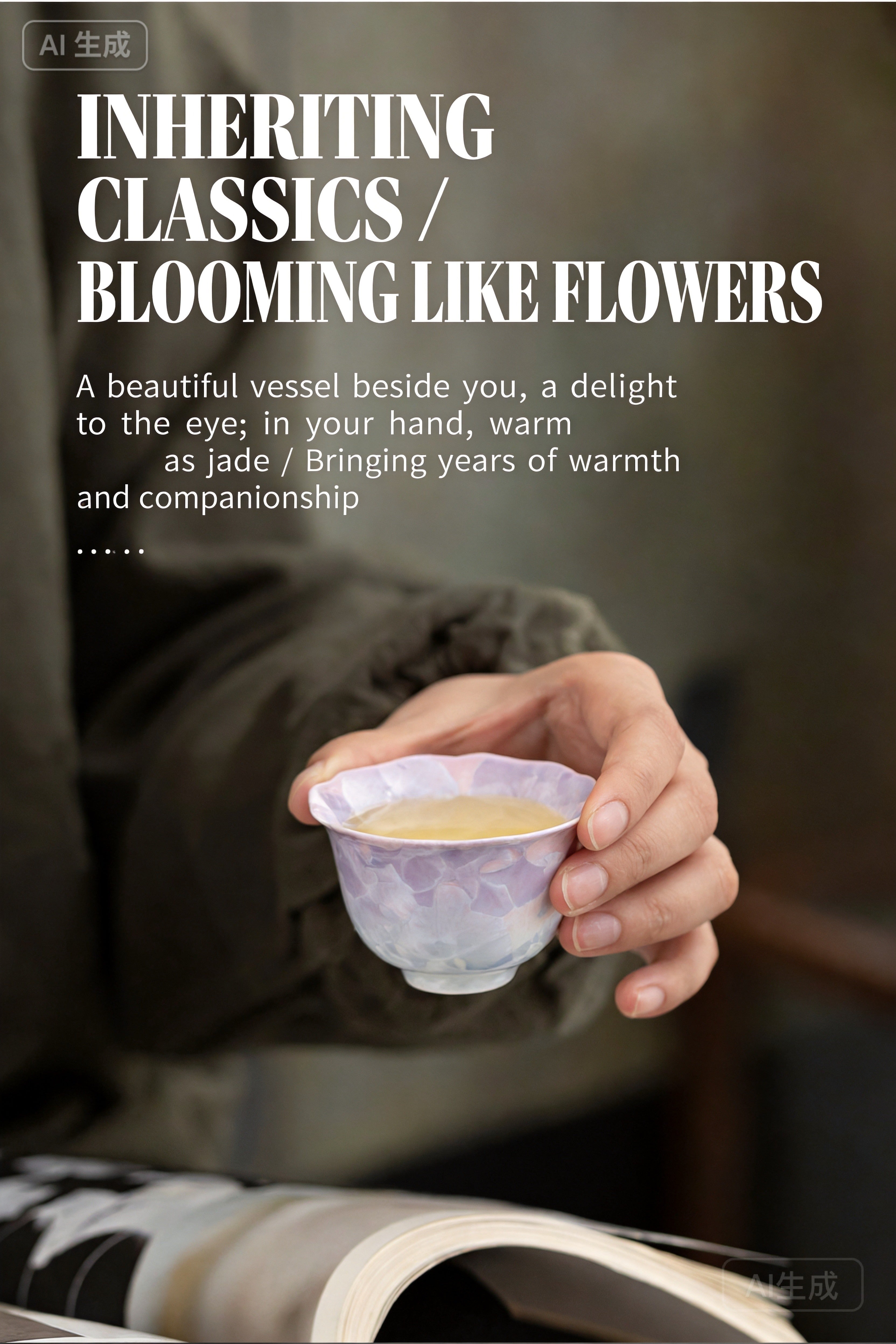 Kiln Crystal Glaze Scalloped Flared Tea Cup – Unique Gradient Pastel Gongfu Ware-12