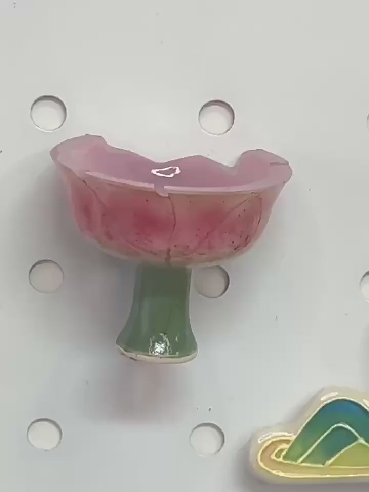 Yingqing and Underglaze Red Stem Cup Fridge Magnet